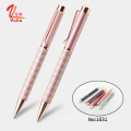 Best selling products elegant pen rose gold metal leather pen pink kawaii pen souvenir gift for lady